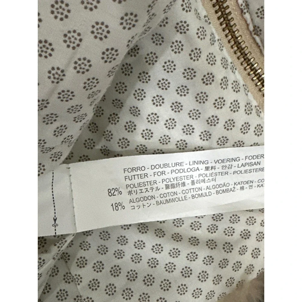 Zara Faux Fur Vest Girls 9/10 Cream Tan Zip Up Polka Dot EUC‎